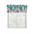 thumbnail image 1 of Valances for Windows Abstract Teal Rod Pocket Cafe Window Treatments Valance Curtains for Kitchen Bathroom Laundry Basement Windows 60"x14", 1 of 9