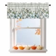 thumbnail image 1 of Valances for Windows Autumn Thanksgiving Fall Pumpkin Rod Pocket Short Curtain for bathroom living room bedroom Green Buffalo Plaid 1 Panel 42x12in, 1 of 9