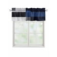 thumbnail image 1 of Valances for Windows Black Grey Rod Pocket Cafe Window Treatments Valance Curtains for Kitchen Bathroom Laundry Basement Windows 42"x12", 1 of 9