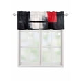 thumbnail image 1 of Valances for Windows Black Red Abstract Rod Pocket Cafe Window Treatments Valance Curtains for Kitchen Bathroom Laundry Basement Windows 54"x18", 1 of 9