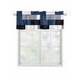 thumbnail image 1 of Valances for Windows Blue Gray Rod Pocket Cafe Window Treatments Valance Curtains for Kitchen Bathroom Laundry Basement Windows 60"x14", 1 of 9