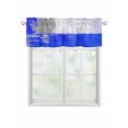 thumbnail image 1 of Valances for Windows Blue Grey Rod Pocket Cafe Window Treatments Valance Curtains for Kitchen Bathroom Laundry Basement Windows 54"x18", 1 of 9
