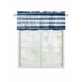 thumbnail image 1 of Valances for Windows Blue Strip Rod Pocket Cafe Window Treatments Valance Curtains for Kitchen Bathroom Laundry Basement Windows 54"x18", 1 of 9