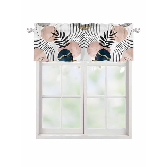 Valances for Windows Bohemian Navy Rod Pocket Cafe Window Treatments Valance Curtains for Kitchen Bathroom Laundry Basement Windows 42"x12"
