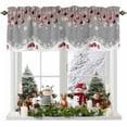 thumbnail image 1 of Valances for Windows Christmas Ornaments Red Ball Rod Pocket Short Curtain for bathroom living room bedroom Winter Snowflake on Grey 1 Panel 54x18in, 1 of 7