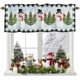 thumbnail image 1 of Valances for Windows Christmas Snowman Rod Pocket Cafe Window Treatments Valance Curtains for Kitchen Bathroom Laundry Basement Windows 42"x18", 1 of 7