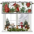 thumbnail image 1 of Valances for Windows Christmas Winter Leaf Rod Pocket Cafe Window Treatments Valance Curtains for Kitchen Bathroom Laundry Basement Windows 54"x18", 1 of 7