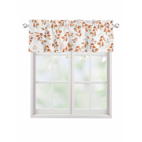 Valances for Windows Fall Rod Pocket Cafe Window Treatments Valance Curtains for Kitchen Bathroom Laundry Basement Windows 42"x12"
