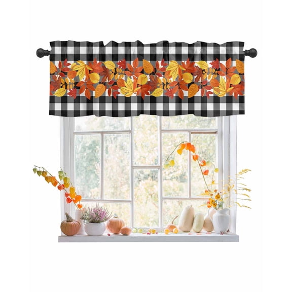 Valances for Windows Fall Maple Rod Pocket Cafe Window Treatments Valance Curtains for Kitchen Bathroom Laundry Basement Windows 56"x16"