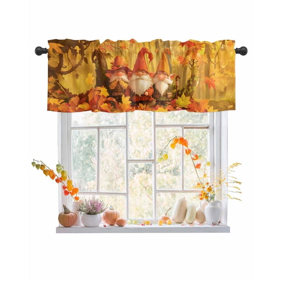 Valances for Windows Fall Maple Rod Pocket Cafe Window Treatments Valance Curtains for Kitchen Bathroom Laundry Basement Windows 56"x16"