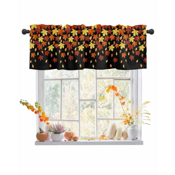 Valances for Windows Fall Maple Rod Pocket Cafe Window Treatments Valance Curtains for Kitchen Bathroom Laundry Basement Windows 56"x16"