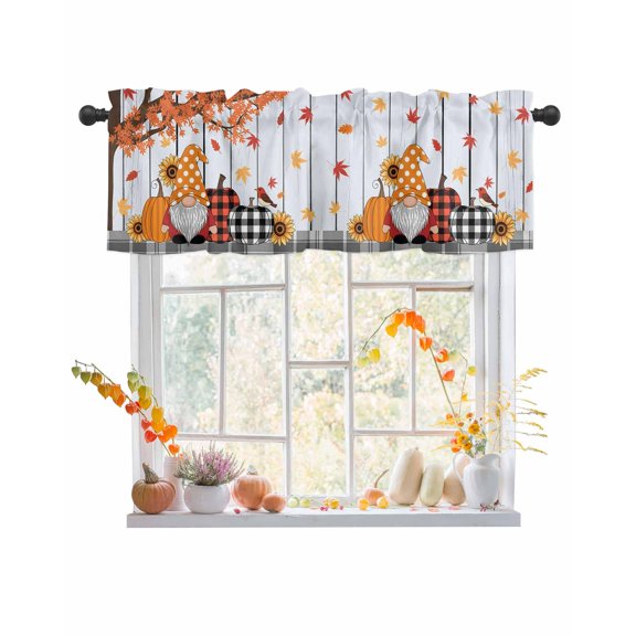 Valances for Windows Fall Maple Rod Pocket Cafe Window Treatments Valance Curtains for Kitchen Bathroom Laundry Basement Windows 60"x14"