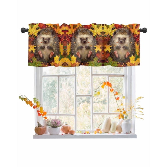 Valances for Windows Fall Maple Rod Pocket Cafe Window Treatments Valance Curtains for Kitchen Bathroom Laundry Basement Windows 60"x14"