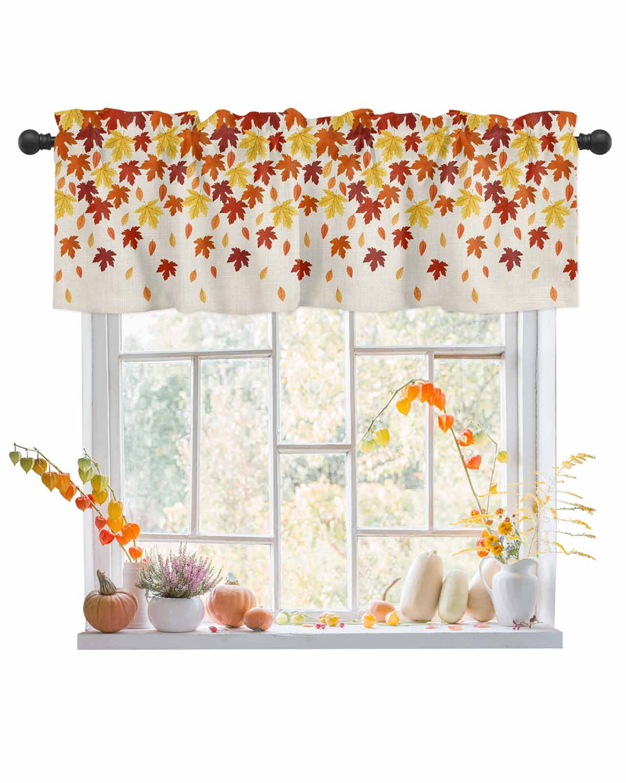 Chaps Window Valances for Windows Fall Maple Rod Pocket Cafe Window Treatments ...