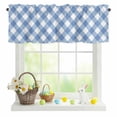 thumbnail image 1 of Valances for Windows Farm Blue White Buffalo Plaid Rod Pocket Short Curtain for Bathroom Living Room Bedroom Spring Easter Day 1 Panel 42x12in, 1 of 9