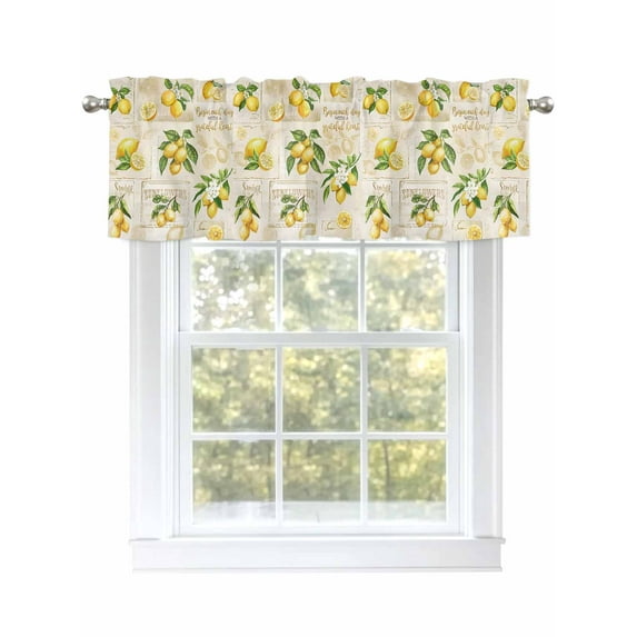 Valances for Windows Farmhouse Vintage Rod Pocket Cafe Window Treatments Valance Curtains for Kitchen Bathroom Laundry Basement Windows 56"x16"