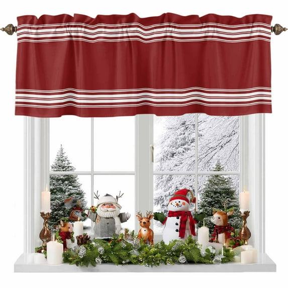 Valances for Windows Farmhouse Wine Leaf Rod Pocket Cafe Window Treatments Valance Curtains for Kitchen Bathroom Laundry Basement Windows 60"x14"