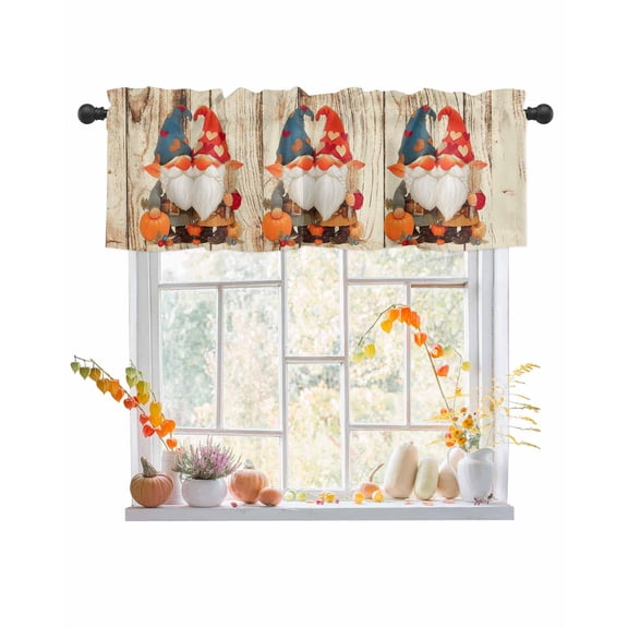 Valances for Windows Gnomes with Rod Pocket Cafe Window Treatments Valance Curtains for Kitchen Bathroom Laundry Basement Windows 42"x12"