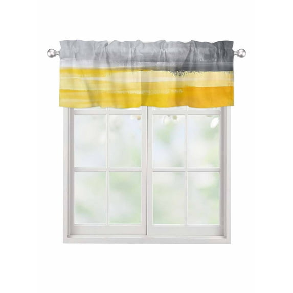 Valances for Windows Graffiti Brush Rod Pocket Cafe Window Treatments Valance Curtains for Kitchen Bathroom Laundry Basement Windows 42"x18"