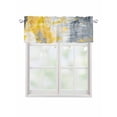 thumbnail image 1 of Valances for Windows Gray Yellow Wave Rod Pocket Cafe Window Treatments Valance Curtains for Kitchen Bathroom Laundry Basement Windows 42"x18", 1 of 9