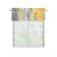 thumbnail image 1 of Valances for Windows Gray Yellow Wave Rod Pocket Cafe Window Treatments Valance Curtains for Kitchen Bathroom Laundry Basement Windows 54"x18", 1 of 9