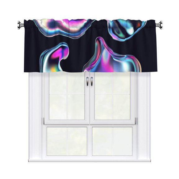 Valances for Windows Kitchen Curtains Small Treatments Valance, 3d Chrome Shape (1) 52x18 inch