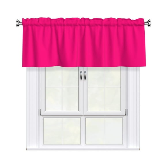 Valances for Windows Kitchen Curtains Small Treatments Valance, Bright Pink 42x12 inch