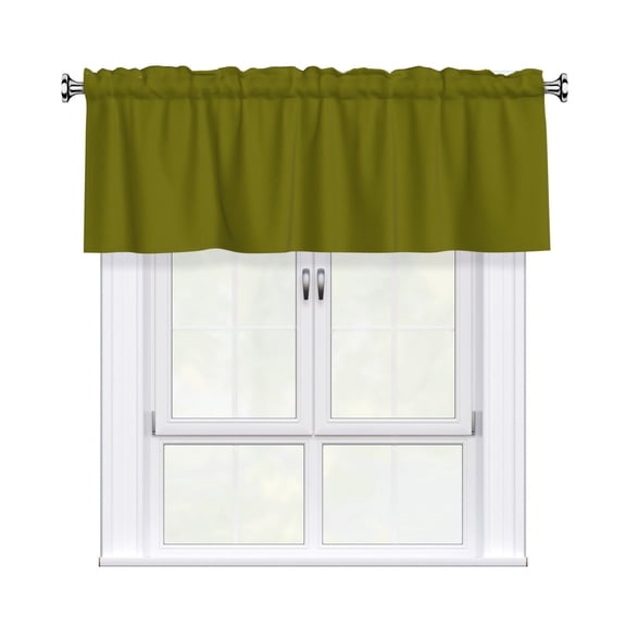 Valances for Windows Kitchen Curtains Small Treatments Valance, Bronze Yellow 52x12 inch