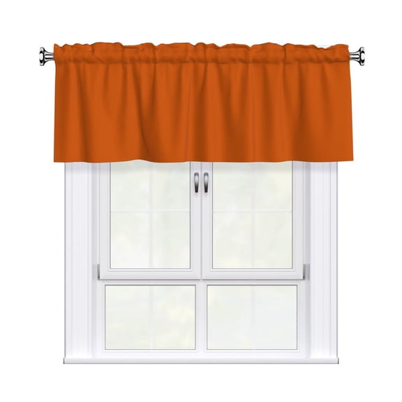 Valances for Windows Kitchen Curtains Small Treatments Valance, Burnt Orange 42x12 inch