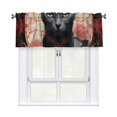 thumbnail image 1 of Valances for Windows Kitchen Curtains Small Treatments Valance, Cat And Roses (2) 42x12 inch, 1 of 5