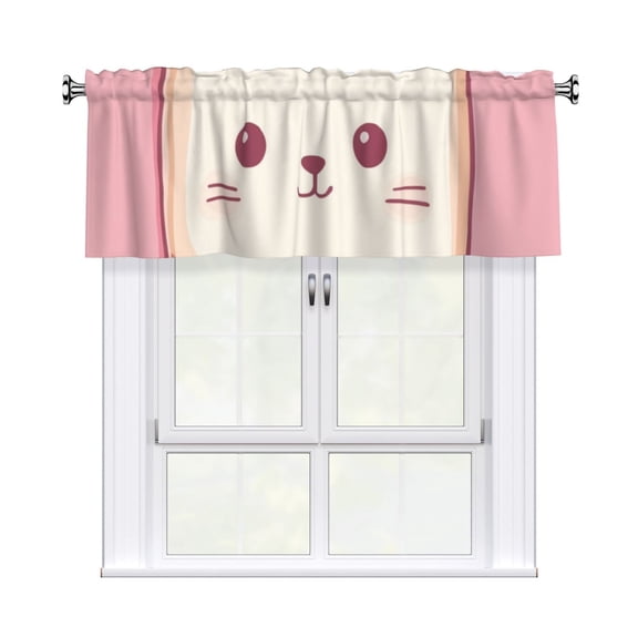 Valances for Windows Kitchen Curtains Small Treatments Valance, Cat Bread Meme 52x12 inch