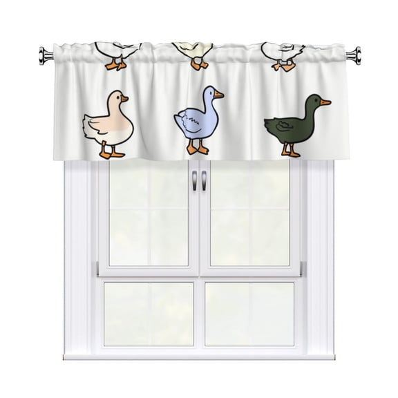Valances for Windows Kitchen Curtains Small Treatments Valance, Cute Goose (2) 42x18 inch
