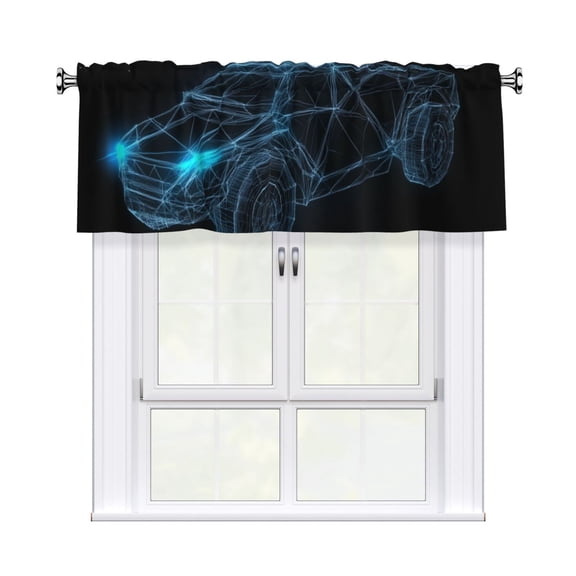 Valances for Windows Kitchen Curtains Small Treatments Valance, Cyber Car 42x12 inch
