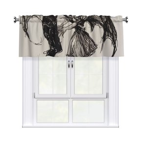 Valances for Windows Kitchen Curtains Small Treatments Valance, Dance With The Devil 52x12 inch