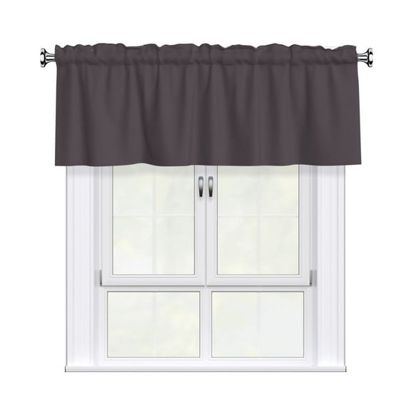 Valances for Windows Kitchen Curtains Small Treatments Valance, Dark Liver Brown 42x12 inch