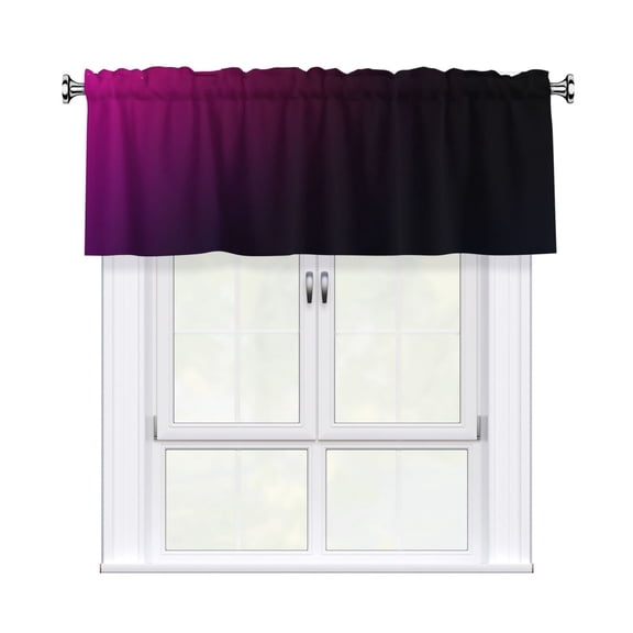 Valances for Windows Kitchen Curtains Small Treatments Valance, Dark Purple Vector Blur Pattern 42x12 inch