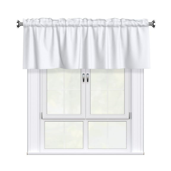 Valances for Windows Kitchen Curtains Small Treatments Valance, Ghost White 42x12 inch