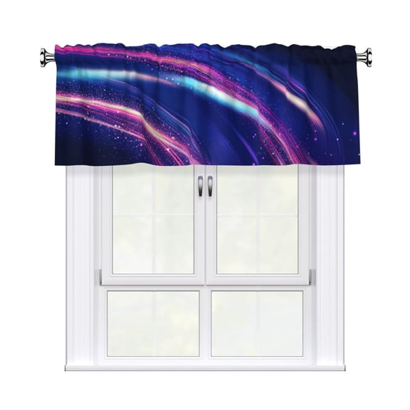 Valances for Windows Kitchen Curtains Small Treatments Valance, Glitter Light Fire Flare Trace. (2) 52x18 inch