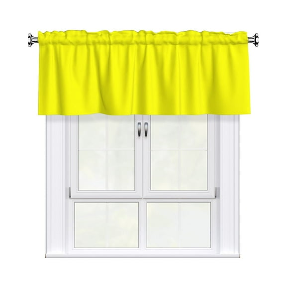 Valances for Windows Kitchen Curtains Small Treatments Valance, Lemon Glacier Yellow 52x12 inch