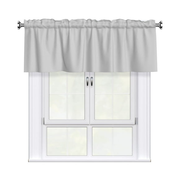 Valances for Windows Kitchen Curtains Small Treatments Valance, Light Gray 42x12 inch