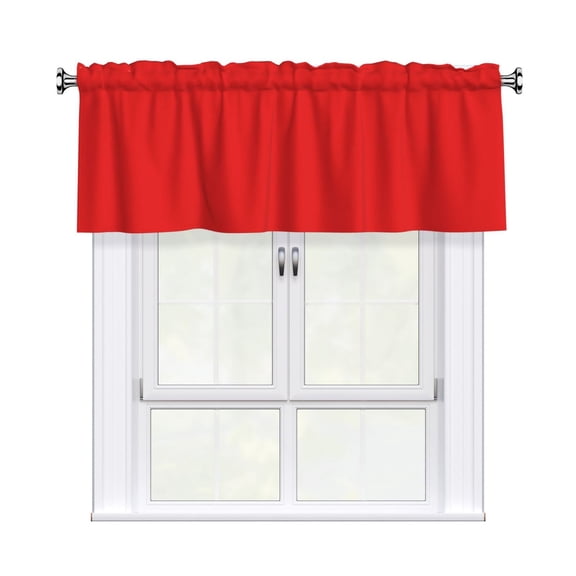 Valances for Windows Kitchen Curtains Small Treatments Valance, Red 52x12 inch