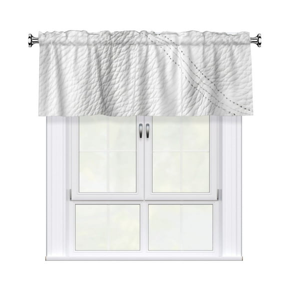 Valances for Windows Kitchen Curtains Small Treatments Valance, White Texture 42x12 inch