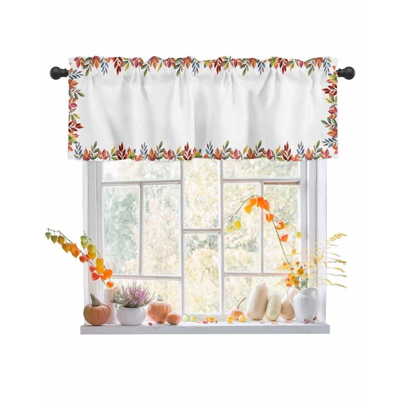 Valances for Windows Maple Rod Pocket Cafe Window Treatments Valance Curtains for Kitchen Bathroom Laundry Basement Windows 60"x14"