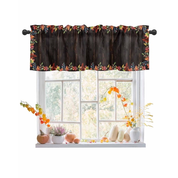 Valances for Windows Maple Rod Pocket Cafe Window Treatments Valance Curtains for Kitchen Bathroom Laundry Basement Windows 60"x18"