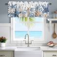 thumbnail image 1 of Valances for Windows Marine Life Sea Stars Shells Rod Pocket Short Curtain for Bathroom Living Room Bedroom Eucalyptus Leaves 1 Panel 42x12in, 1 of 9