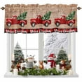 thumbnail image 1 of Valances for Windows Merry Christmas Rod Pocket Cafe Window Treatments Valance Curtains for Kitchen Bathroom Laundry Basement Windows 60"x14", 1 of 7