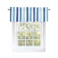 thumbnail image 1 of Valances for Windows Ombre Blue Stripes Rod Pocket Cafe Window Treatments Valance Curtains for Kitchen Bathroom Laundry Basement Windows 60"x14", 1 of 9