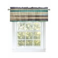 thumbnail image 1 of Valances for Windows Purple Brown Rod Pocket Cafe Window Treatments Valance Curtains for Kitchen Bathroom Laundry Basement Windows 60"x14", 1 of 9