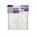 thumbnail image 1 of Valances for Windows Purple White Rod Pocket Cafe Window Treatments Valance Curtains for Kitchen Bathroom Laundry Basement Windows 42"x12", 1 of 9