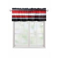 thumbnail image 1 of Valances for Windows Red Black Brush Rod Pocket Cafe Window Treatments Valance Curtains for Kitchen Bathroom Laundry Basement Windows 60"x18", 1 of 9